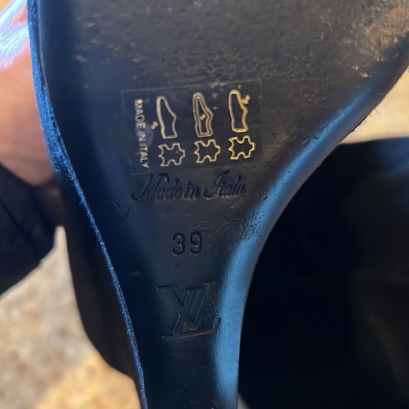 Louis Vuitton Black a suede Wedge Boots - Picture 6 of 10